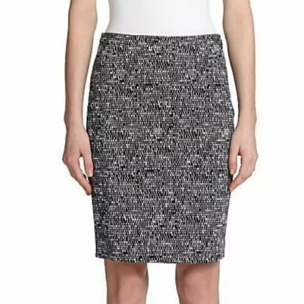 Max Mara Weekend Pencil Skirt 14 Blue Cotton Straight Stretch Short Office